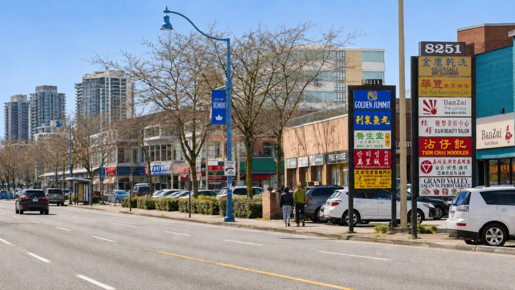 リッチモンドの商店街と街並み