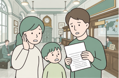 到着後の手続きのイラスト