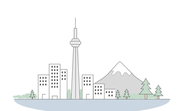 カナダ(到着後)のイラスト